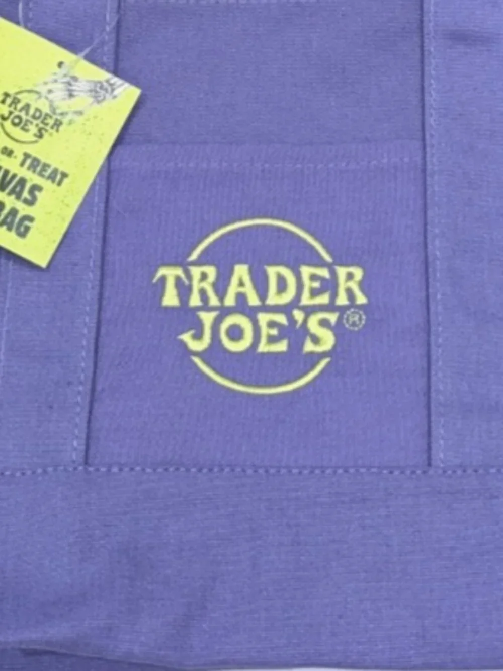 Trader Joe's Purple Canvas Trick or Treat MINI Tote Bag